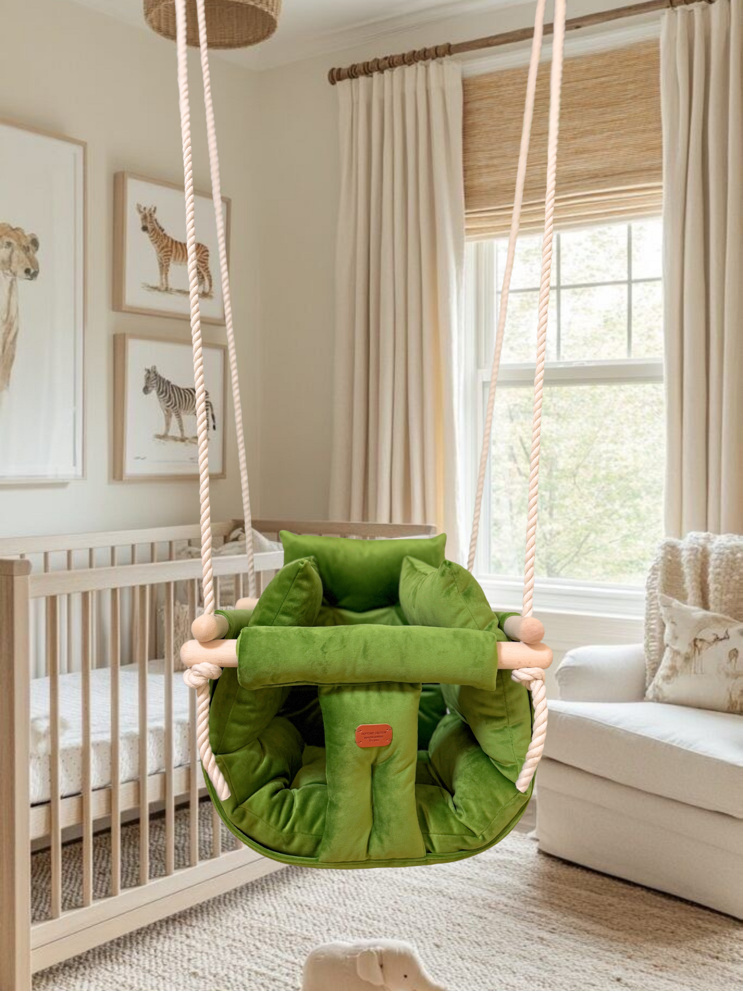 Premium Kiwi Green Schaukel - Handgefertigte Schaukel