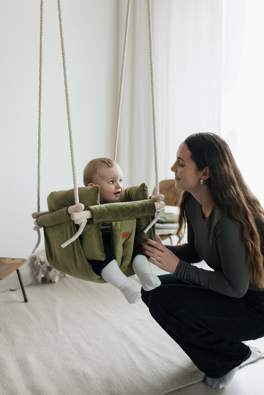 Premium Olive Green Schaukel - Handgefertigte Schaukel